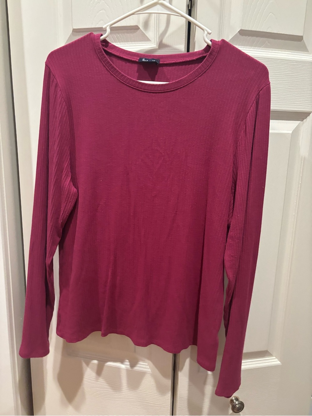 Splendid Ribbed Crewneck Sweater in Raspberry - Picture 2 of 2